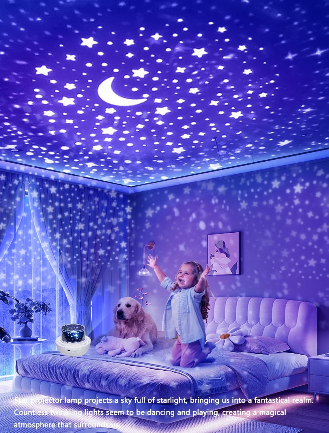 21 Magical Film Sets - 360° Star Galaxy Projector Night Light for Kids' Bedrooms, Perfect for Birthdays, Christmas, and Nursery Decor