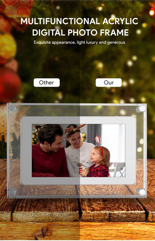 5-Inch Acrylic Digital Photo Frame with IPS Screen, 4G Memory, 1000mAh Battery, Volume Control & Speaker - Perfect Gift for Loved Ones!