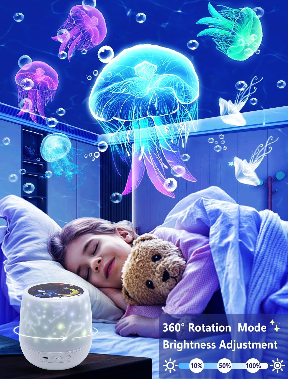 21 Magical Film Sets - 360° Star Galaxy Projector Night Light for Kids' Bedrooms, Perfect for Birthdays, Christmas, and Nursery Decor