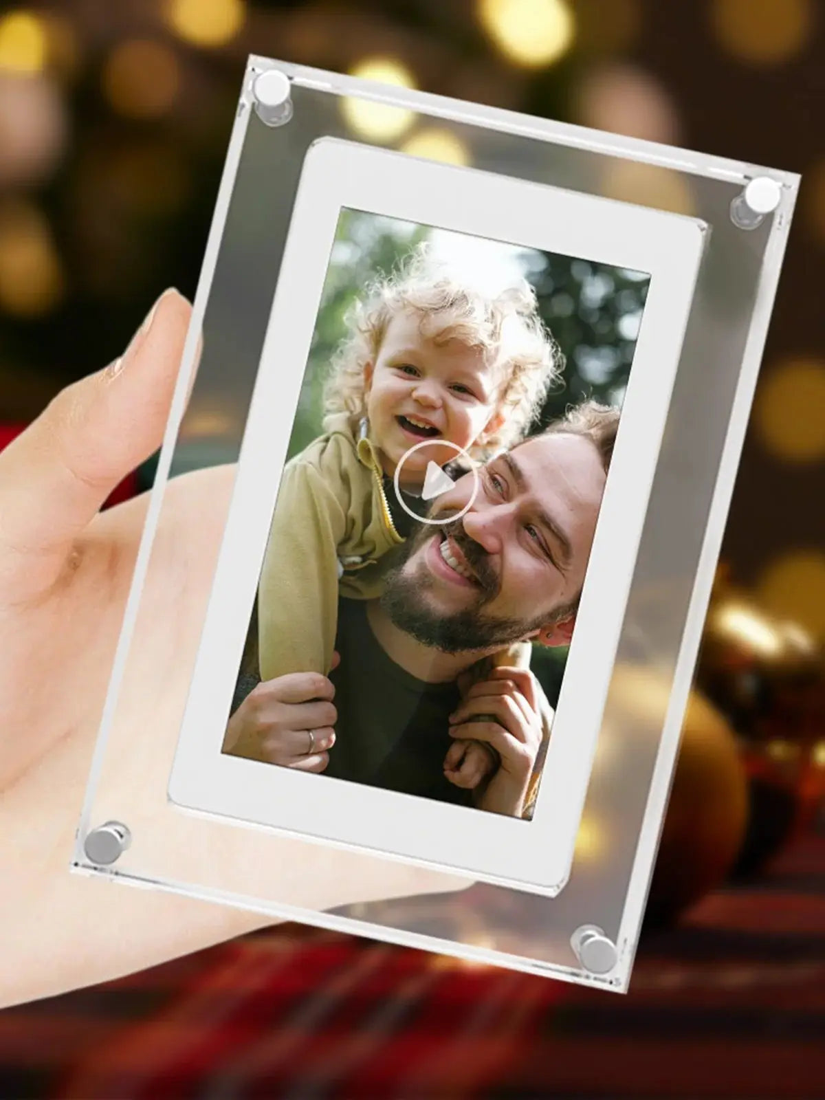5-Inch Acrylic Digital Photo Frame with IPS Screen, 4G Memory, 1000mAh Battery, Volume Control & Speaker - Perfect Gift for Loved Ones!